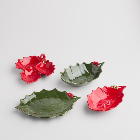 Patera Ilex triple z motywem roślinnym