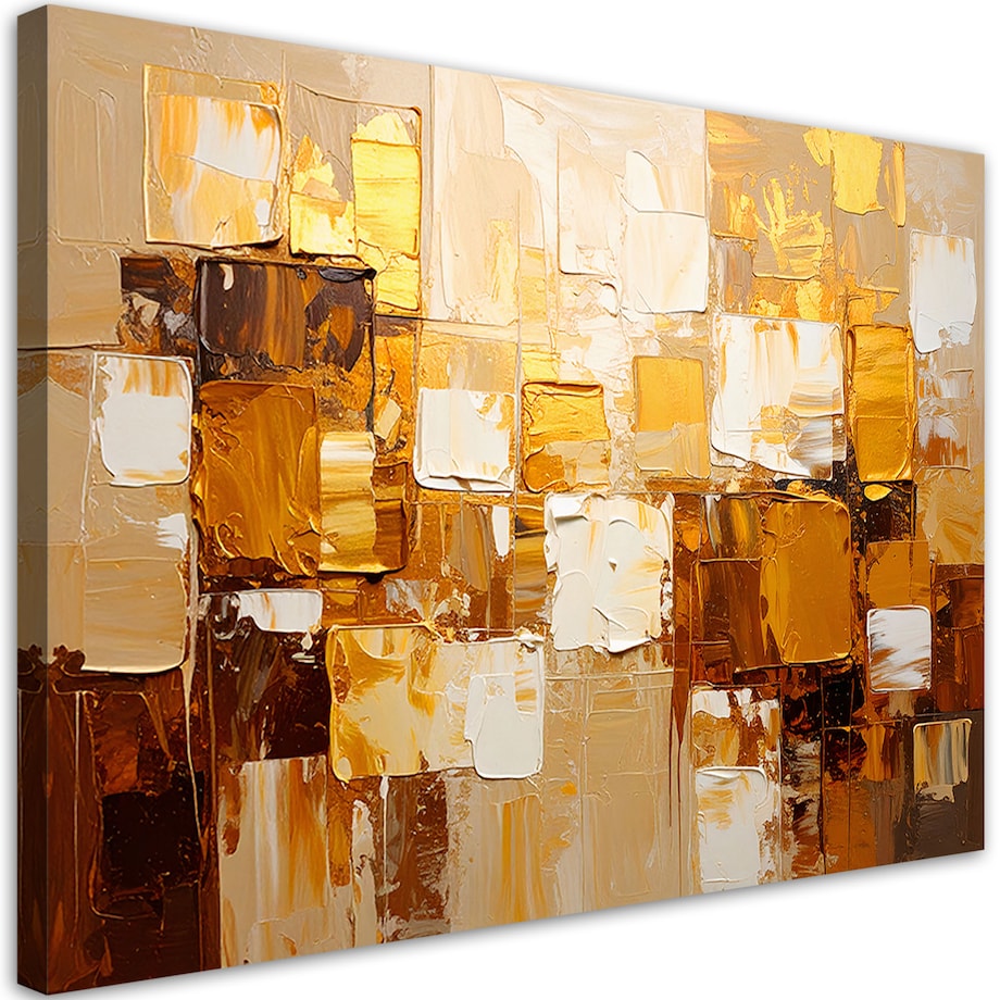 Feeby Obraz nowoczesny do salonu sypialni, Złota Abstrakcja styl glamour 90x60