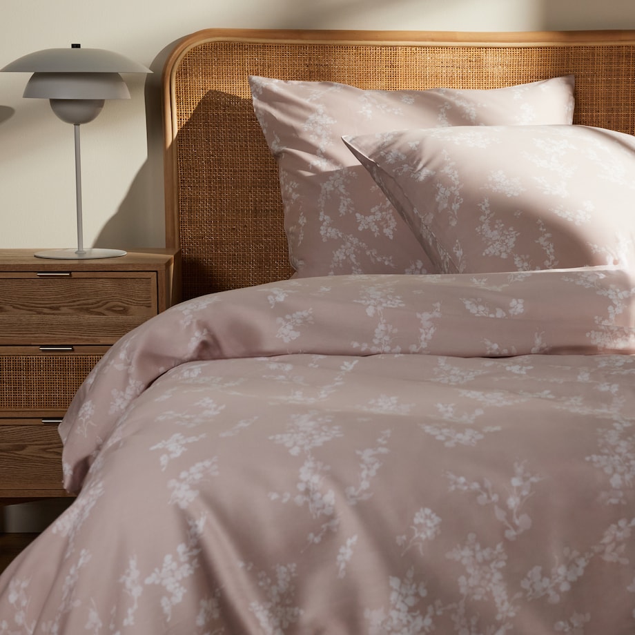 Pościel z bawełny satynowej Vive 200x220 cm z motywem roślinnym