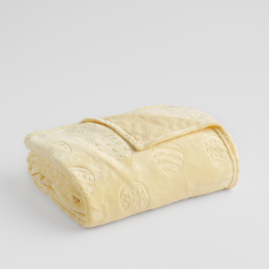 Jednokolorowy koc z wytłoczonym wzorem Joylis 150x200 cm z motywem jajka