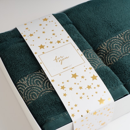 Prezentowy zestaw ręczników dekoracyjnych Rapello 2* 70x130 cm z motywem geometrycznym