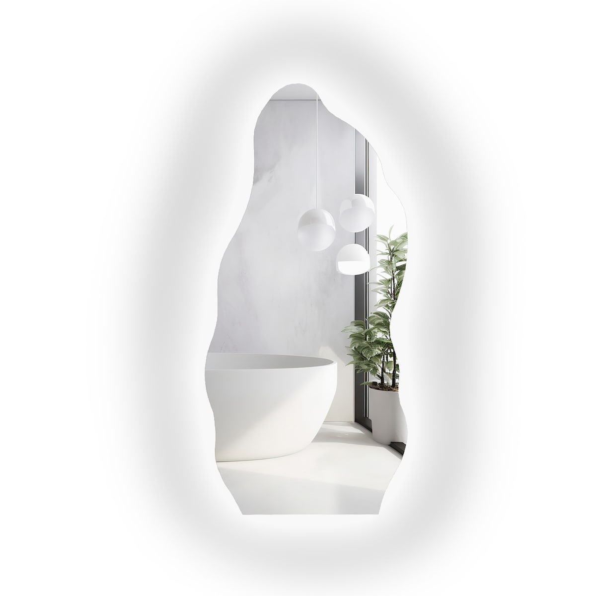 Lustro o organicznym kształcie z podświetleniem - AURO LED 2