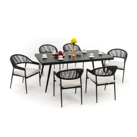 Zestaw mebli ogrodowych aluminiowe nowoczesne BELIZE czarno beżowe