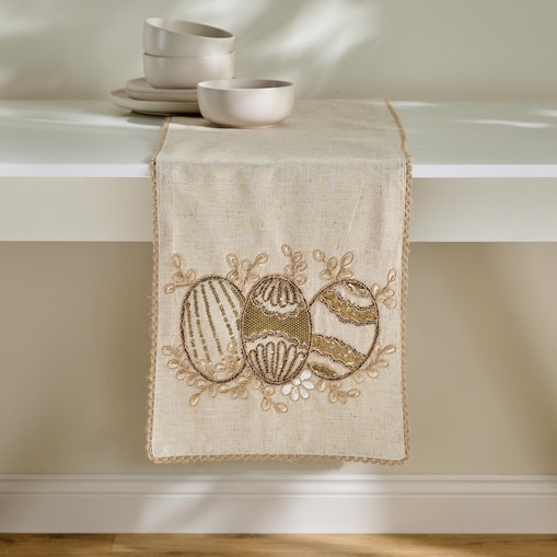 Bieżnik Haftowany Oaken 35x180 cm z motywem jajka