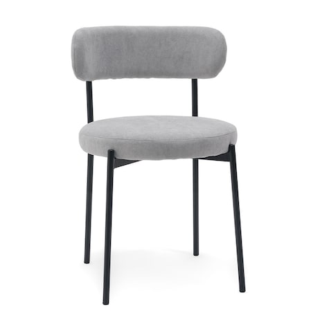 Tapicerowane krzesło tkanina boucle TEDDY kolor szary na czarnych nóżkach