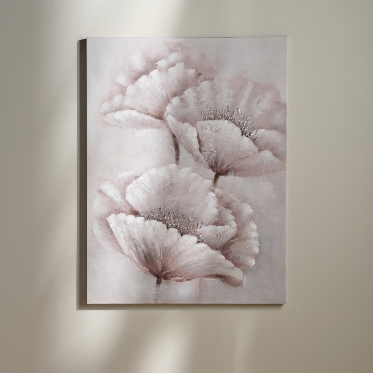 Ręcznie zdobiony obraz z motywem kwiatowym fleur 90x120