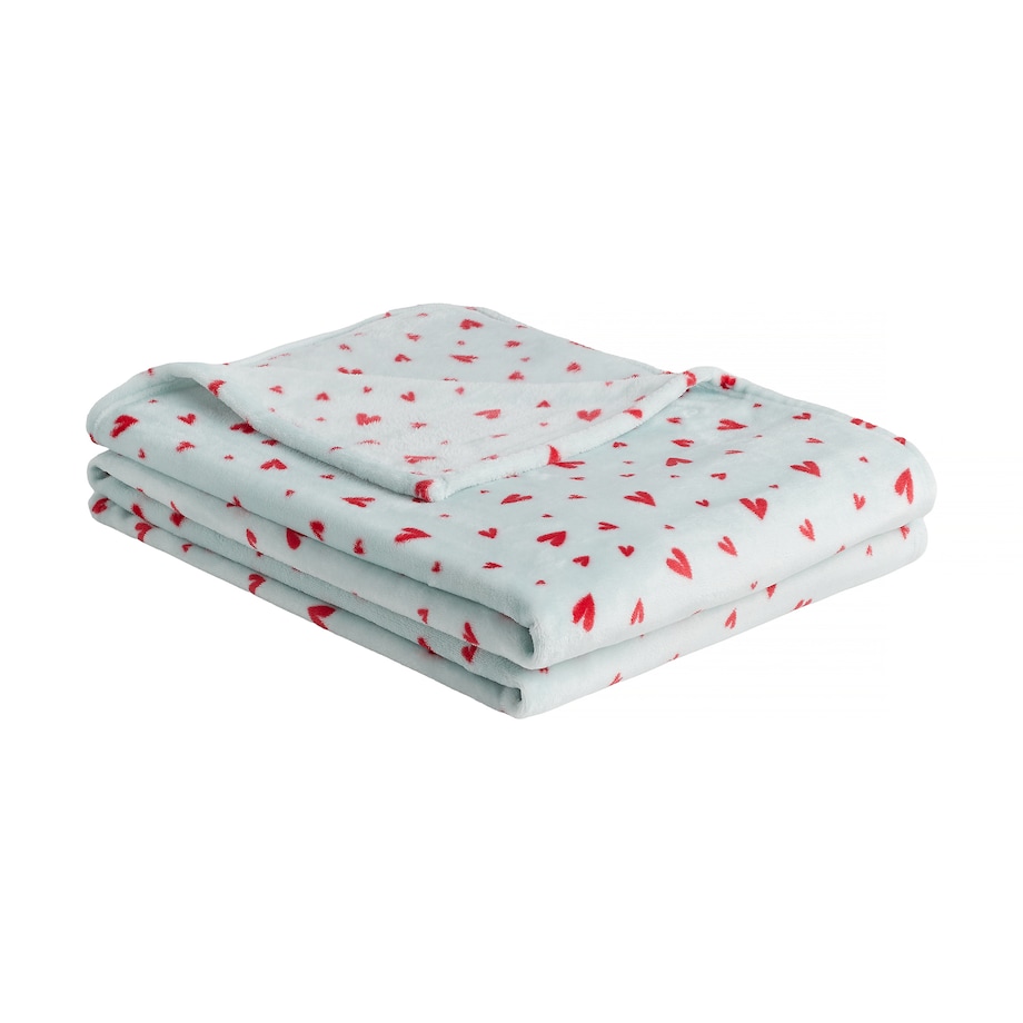 Drukowany koc Malorina 150x200 cm z motywem serc