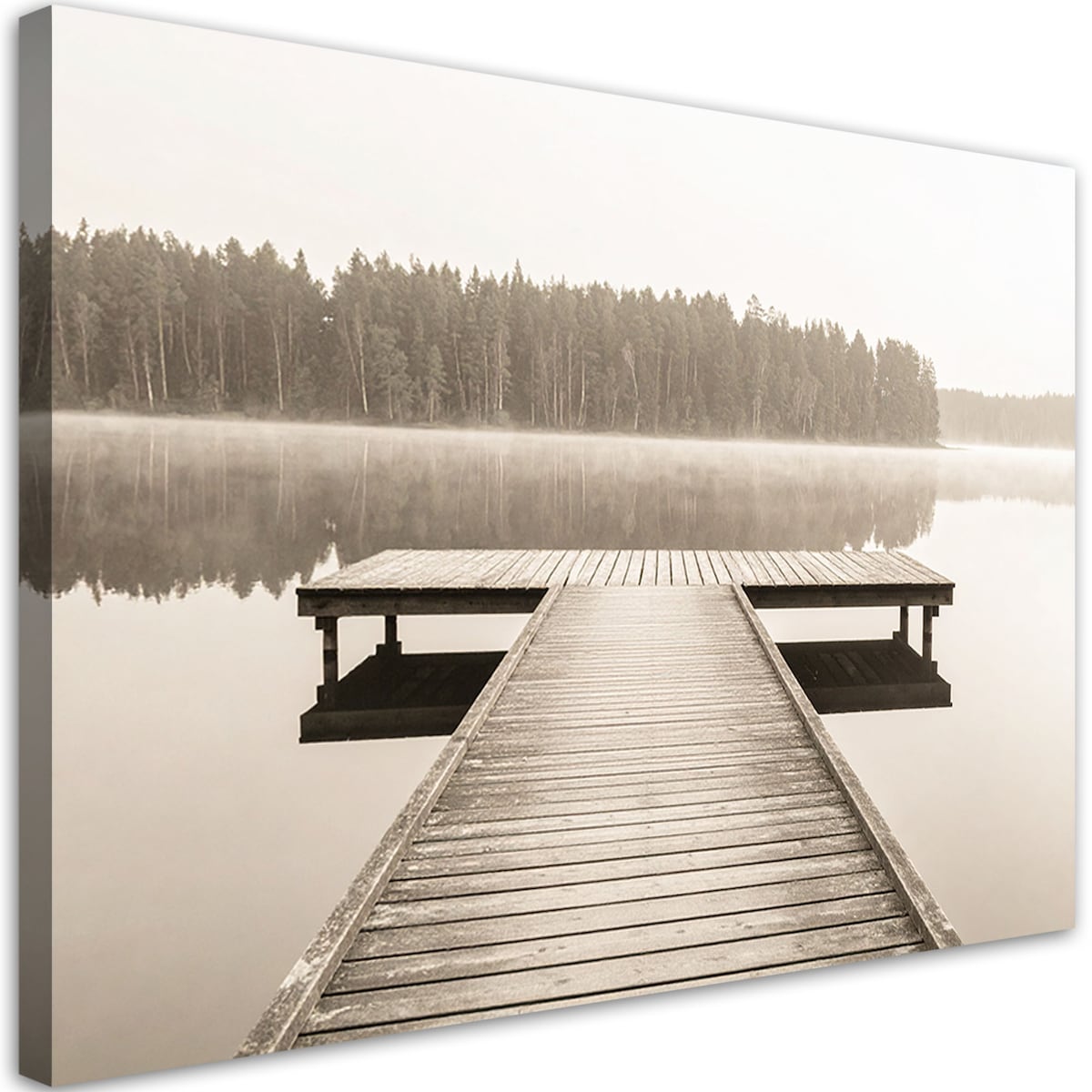 Obraz do salonu sypialni biura, Pomost jezioro krajobraz natura 120x80