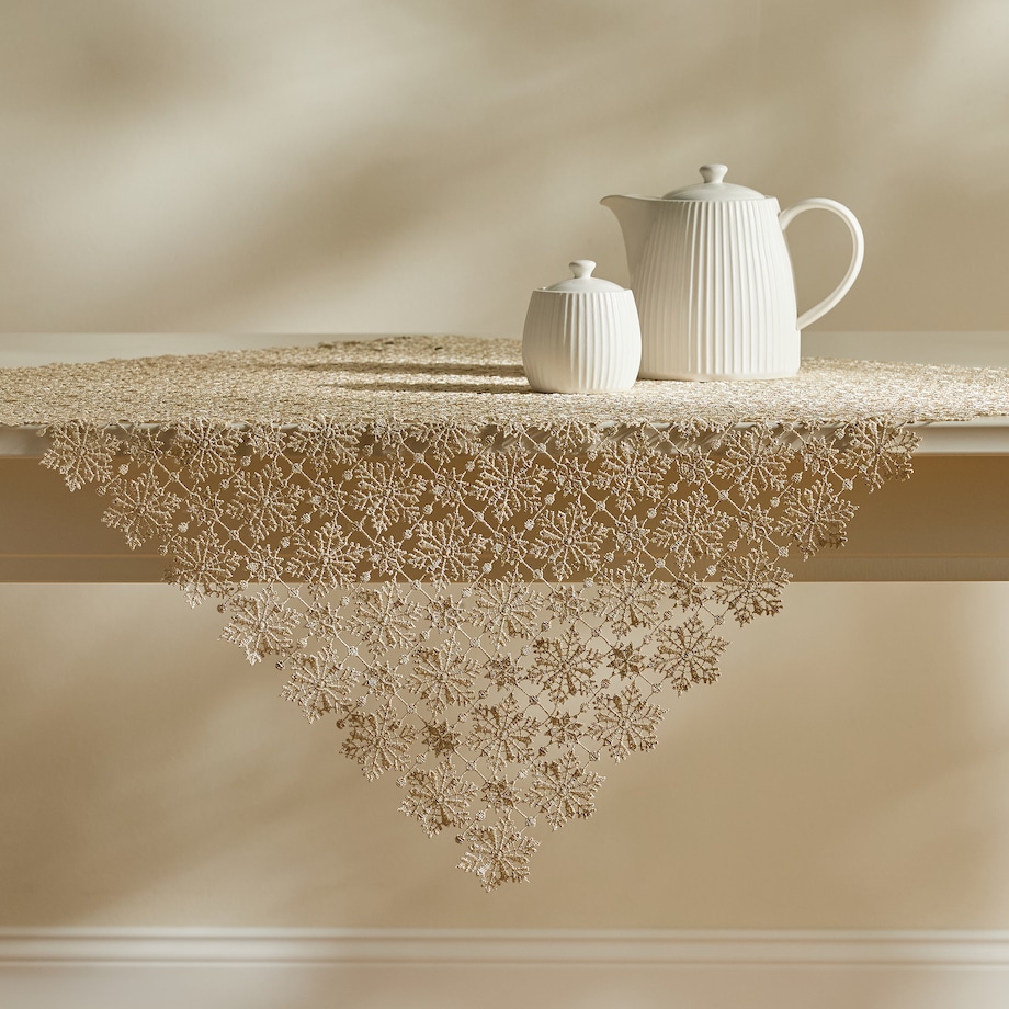 Serweta koronkowa Santar 80x80 cm z motywem śnieżynki
