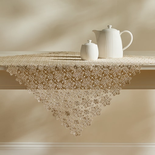 Serweta koronkowa Santar 80x80 cm z motywem śnieżynki