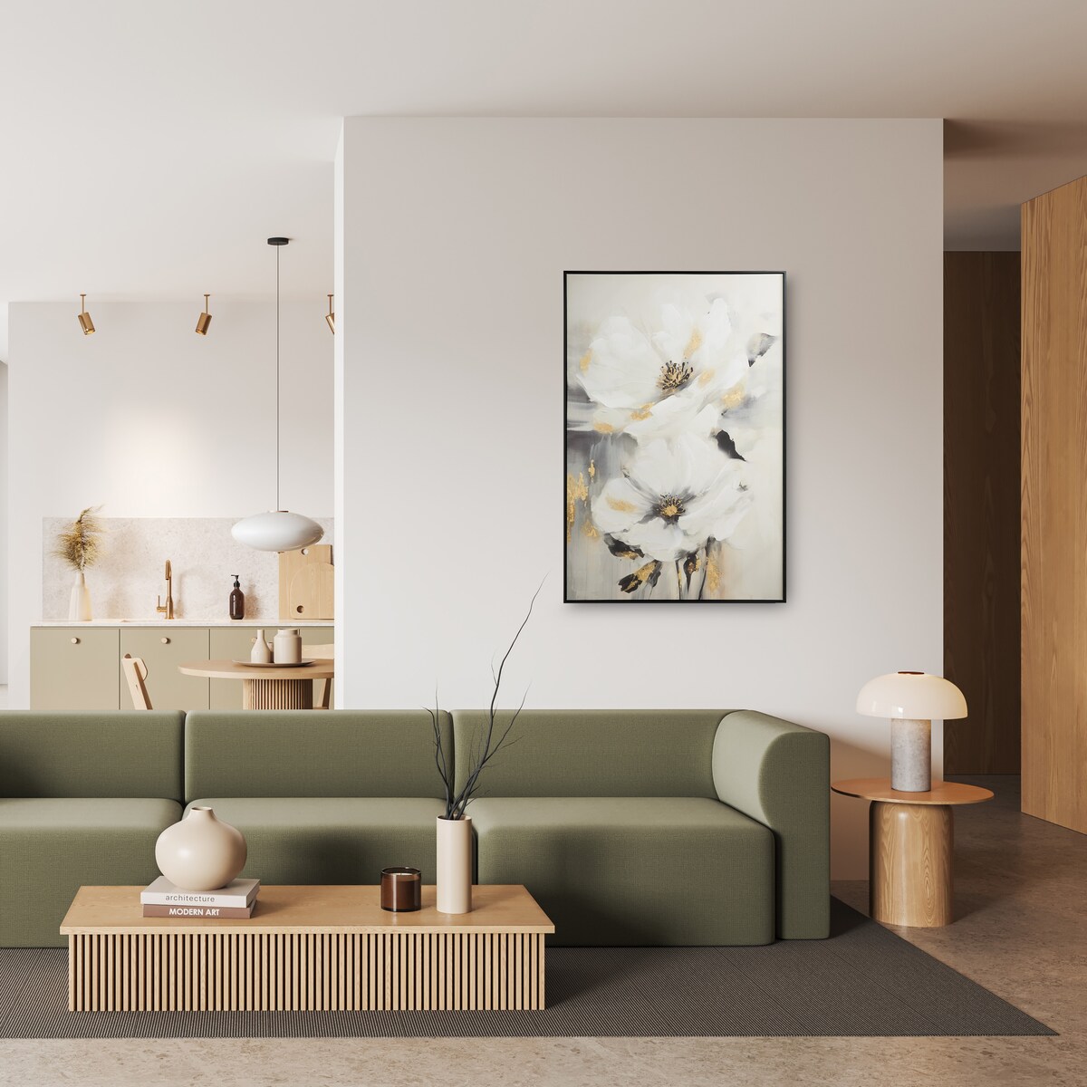 Obraz w ramie z motywem kwiatowym gela 80x120