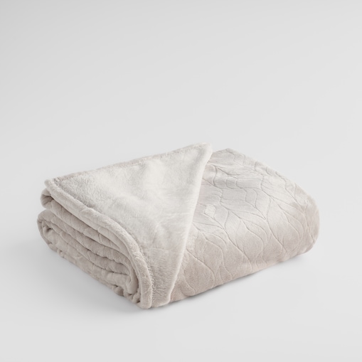 Jednokolorowy koc z wytłoczonym wzorem Violineos 150x200 cm z motywem arabeski