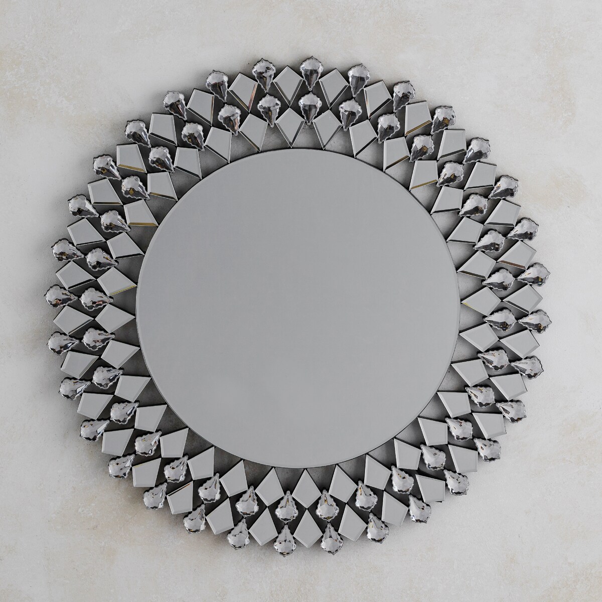 Okrągłe lustro z kryształkami glamorous ø 70cm