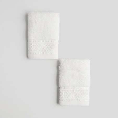 Komplet 2 szt. ręczników z bawełny egipskiej do twarzy lub do rąk Destellito 30x30 cm