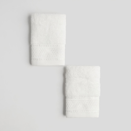 Komplet 2 szt. ręczników z bawełny egipskiej do twarzy lub do rąk Destellito 30x30 cm