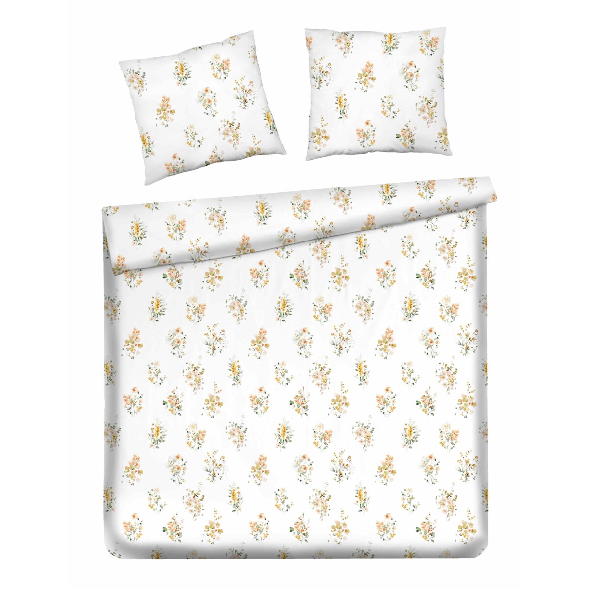 Pościel z bawełny satynowej Senita 200x220 cm z motywem roślinnym