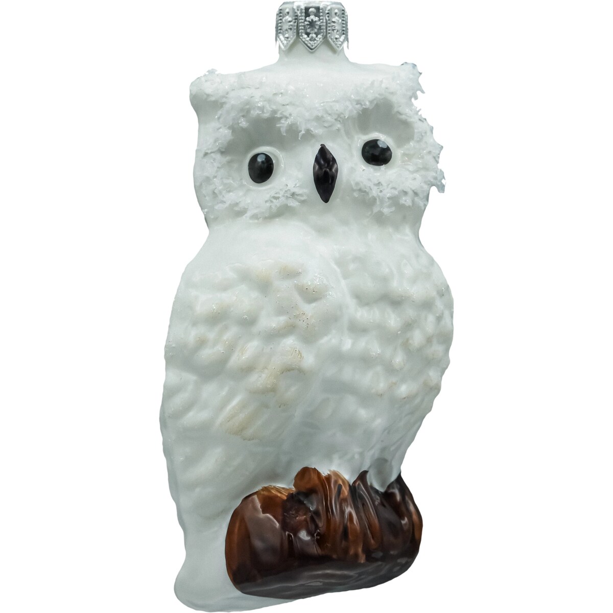 Bombka choinkowa: Sowa na gałęzi: biała