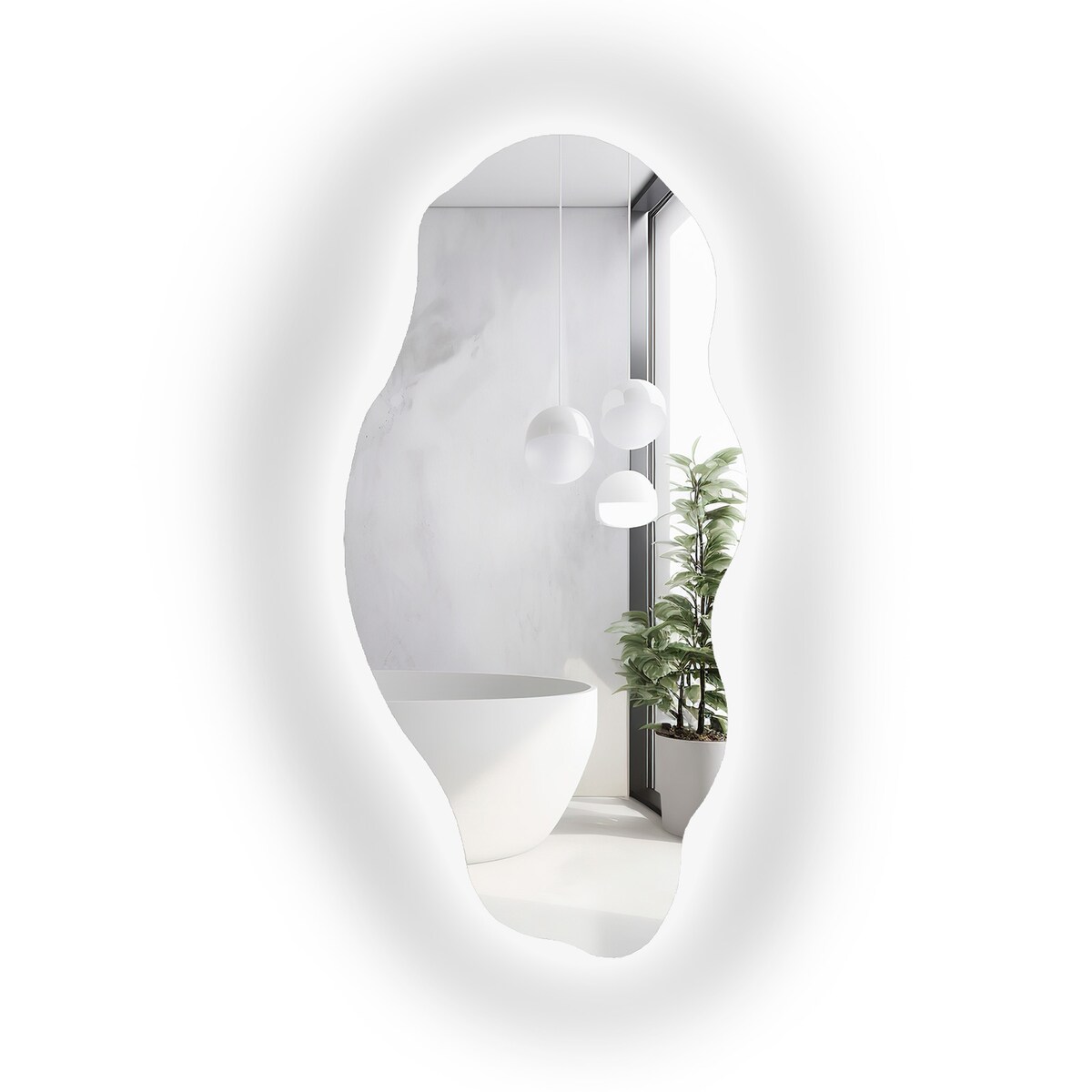 Dekoracyjne lustro o organicznym kształcie z podświetleniem - LOLIT LED