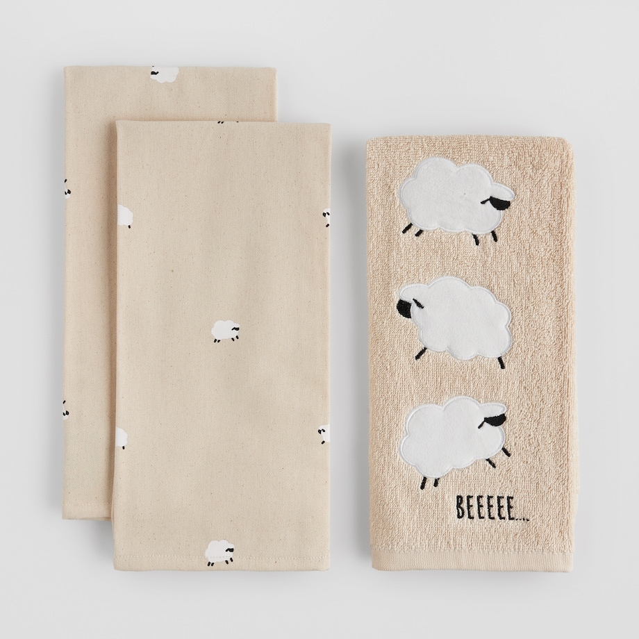 Komplet Ścierek Sheeperiso 45x65 cm z motywem baranka