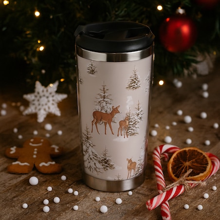 Kubek Termiczny Hirvos z motywem renifera