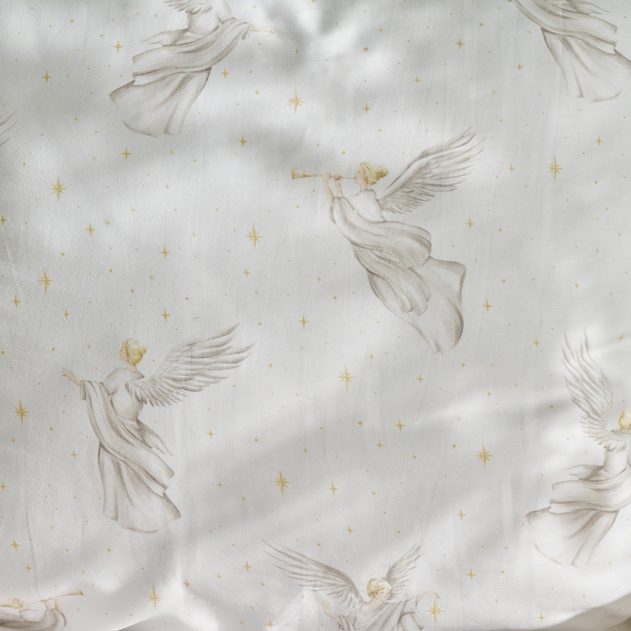 Pościel z bawełny satynowej Angeliso 200x220 cm z motywem anioła