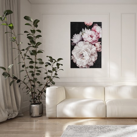 ręcznie zdobiony obraz z motywem kwiatowym florino 80x120