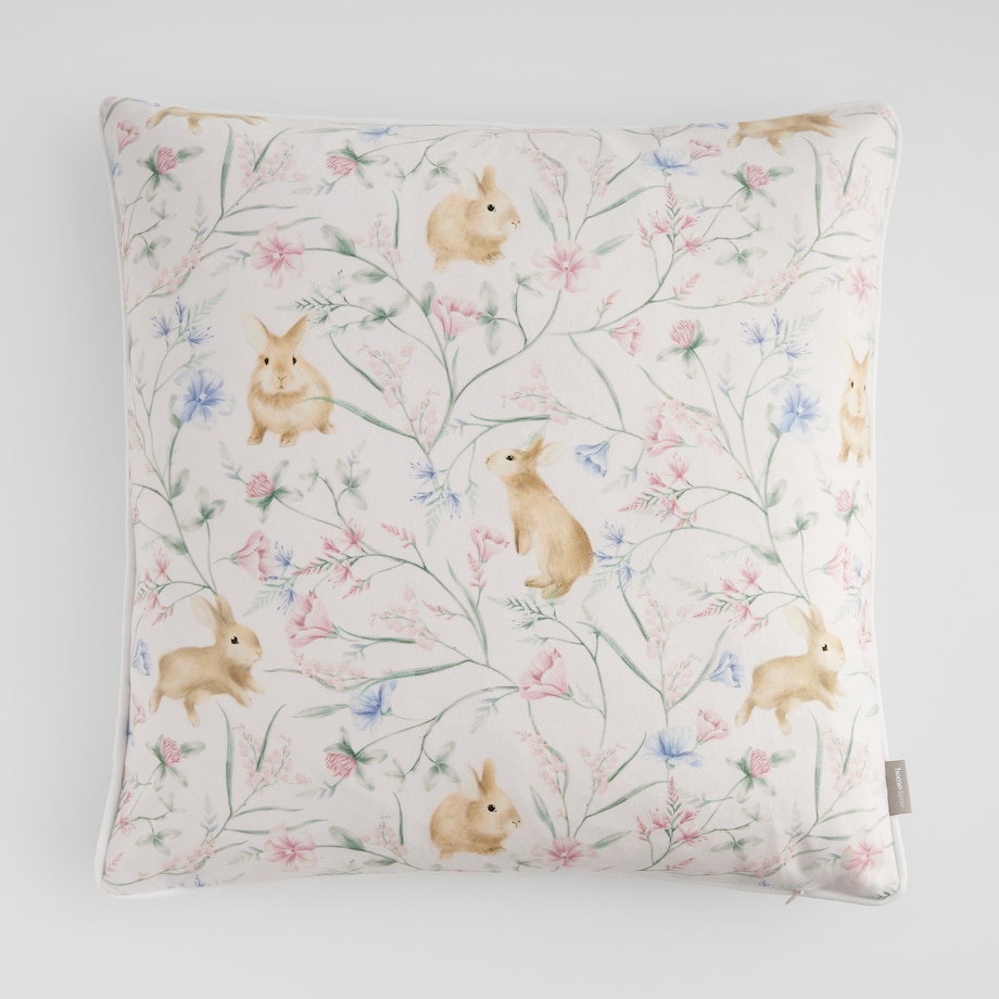 Poszewka z nadrukiem Kirossi 45x45 cm z motywem królika