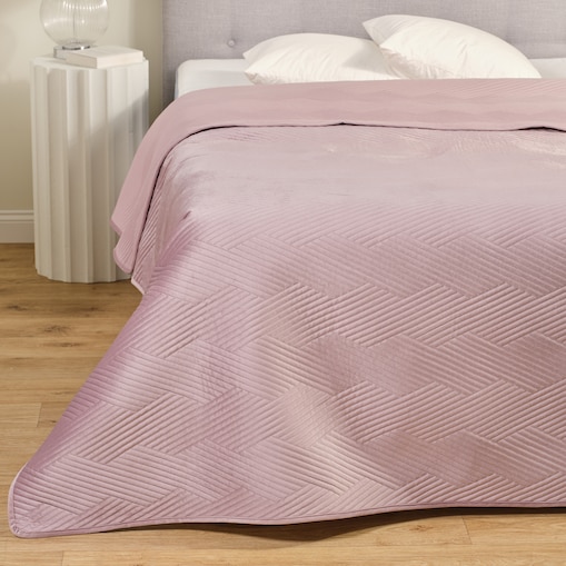 Jednokolorowa narzuta na łóżko z wytłoczonym wzorem geometrycznym Trialett 200x220 cm