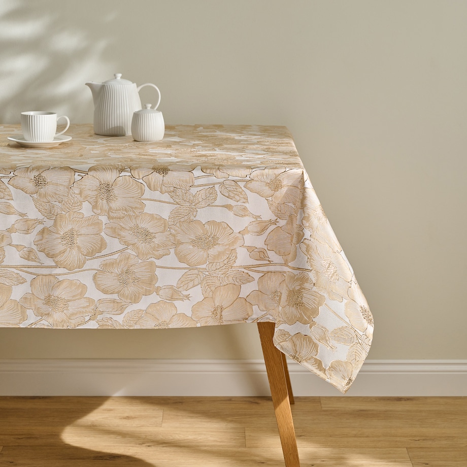 Obrus Żakardowy Makowka 145x220 cm z motywem kwiatowym