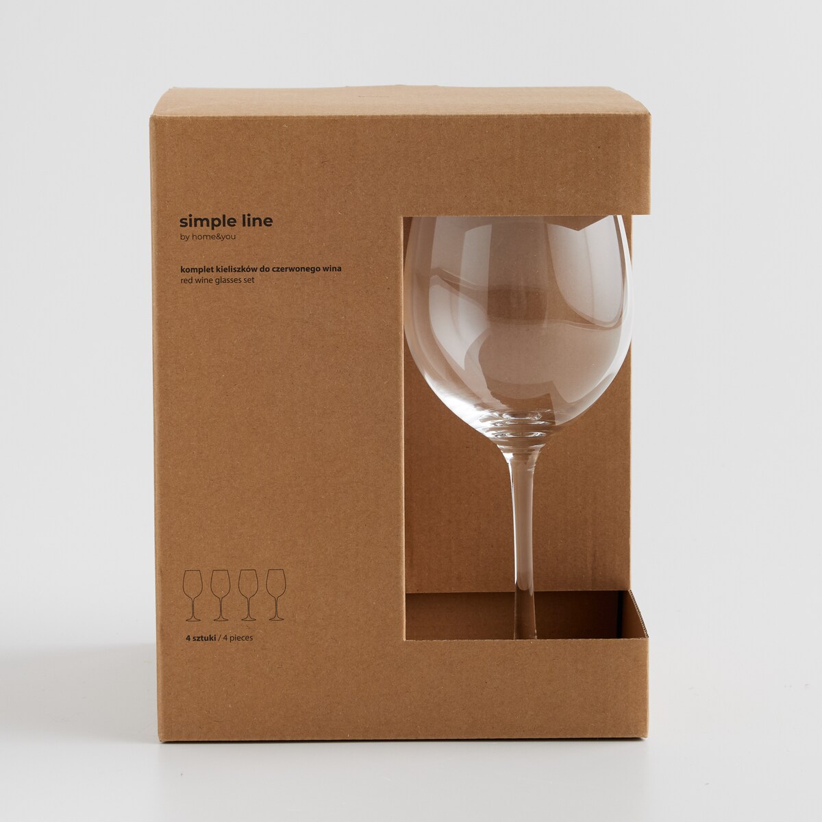 Komplet kieliszków do wina ze szkła kryształowego Anoa