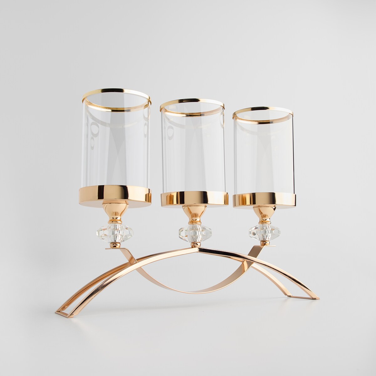 Świecznik potrójny Donna trio z motywem geometrycznym