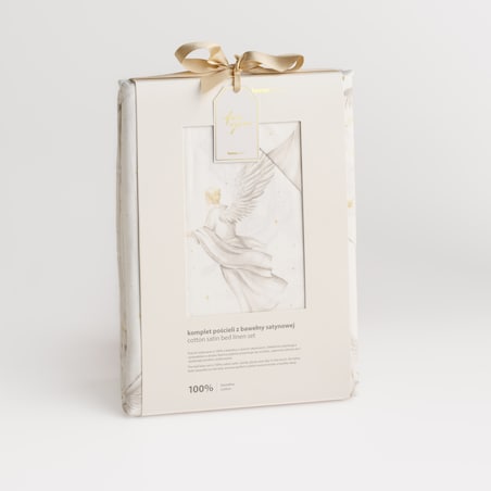Pościel z bawełny satynowej Angeliso 200x220 cm z motywem anioła