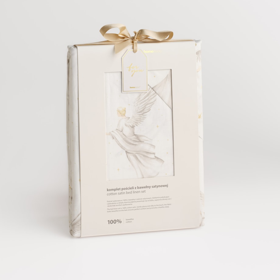 Pościel z bawełny satynowej Angeliso 200x220 cm z motywem anioła