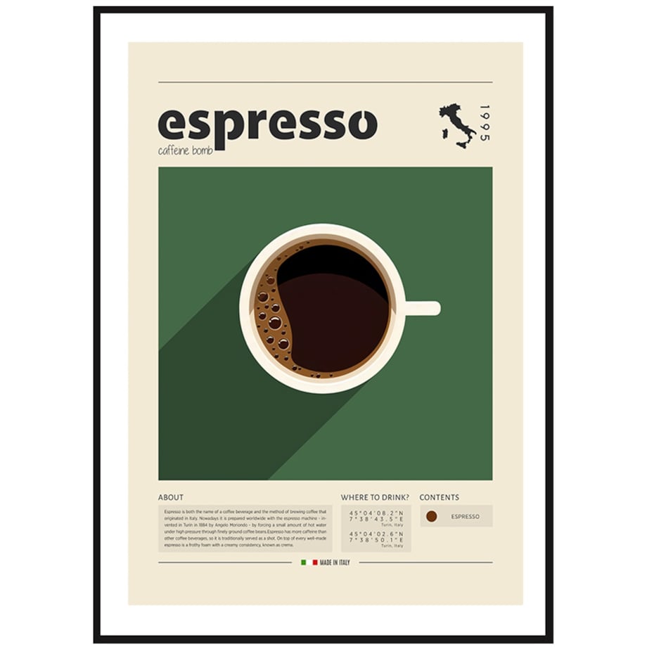 Poster Story, Plakat, Obraz - Kubek Espresso