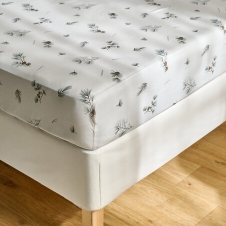 Prześcieradło Z Gumką Grineso 180x200 cm z motywem szyszki