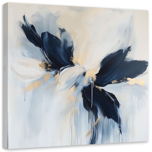 Feeby Obraz do salonu, Nowoczesna Abstrakcja niebieski złoty 30x30 cm