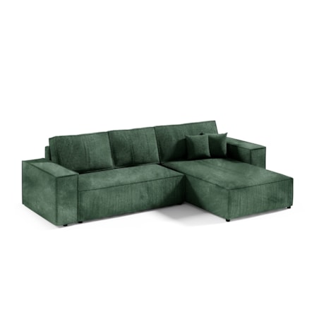 Narożnik MILLE L z funkcją spania, sztruks, Kolor: POSO 14