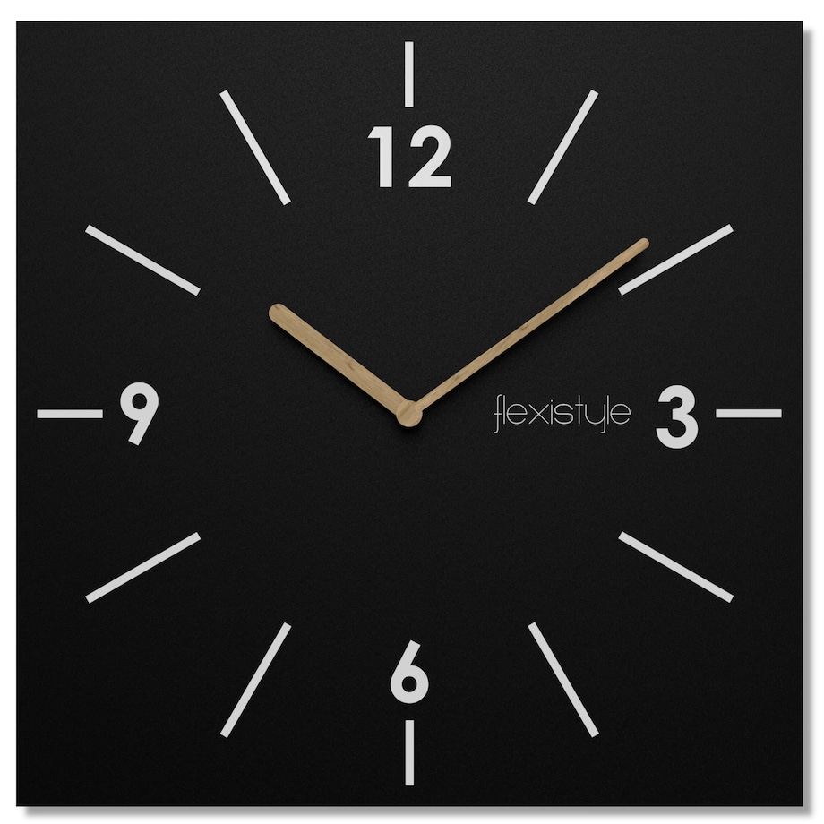 Kwadratowy zegar ścienny Scandic 30cm czarny