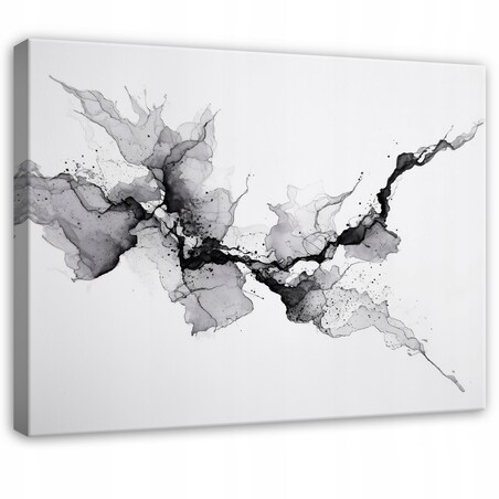 Obraz Do Sypialni Salonu Na Płótnie Abstrakcja Akwarela Szary 60x40