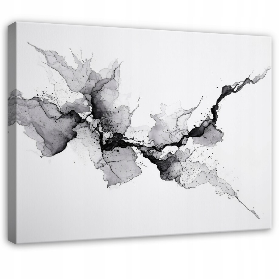 Obraz Do Sypialni Salonu Na Płótnie Abstrakcja Akwarela Szary 60x40
