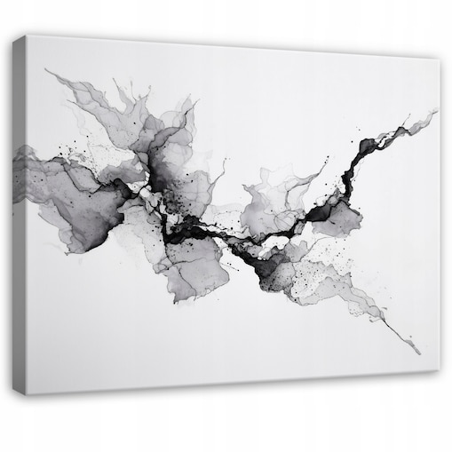 Obraz Do Sypialni Salonu Na Płótnie Abstrakcja Akwarela Szary 60x40