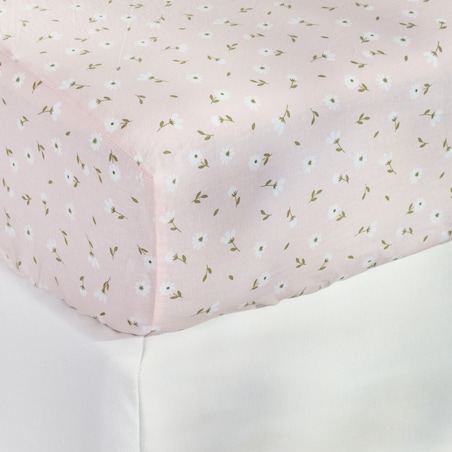 Prześcieradło bawełniane z gumką Avis 160x200 cm z motywem kwiatowym