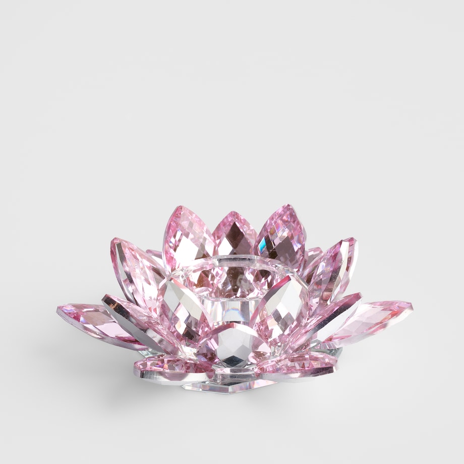 Świecznik Cristal shine z motywem kwiatowym