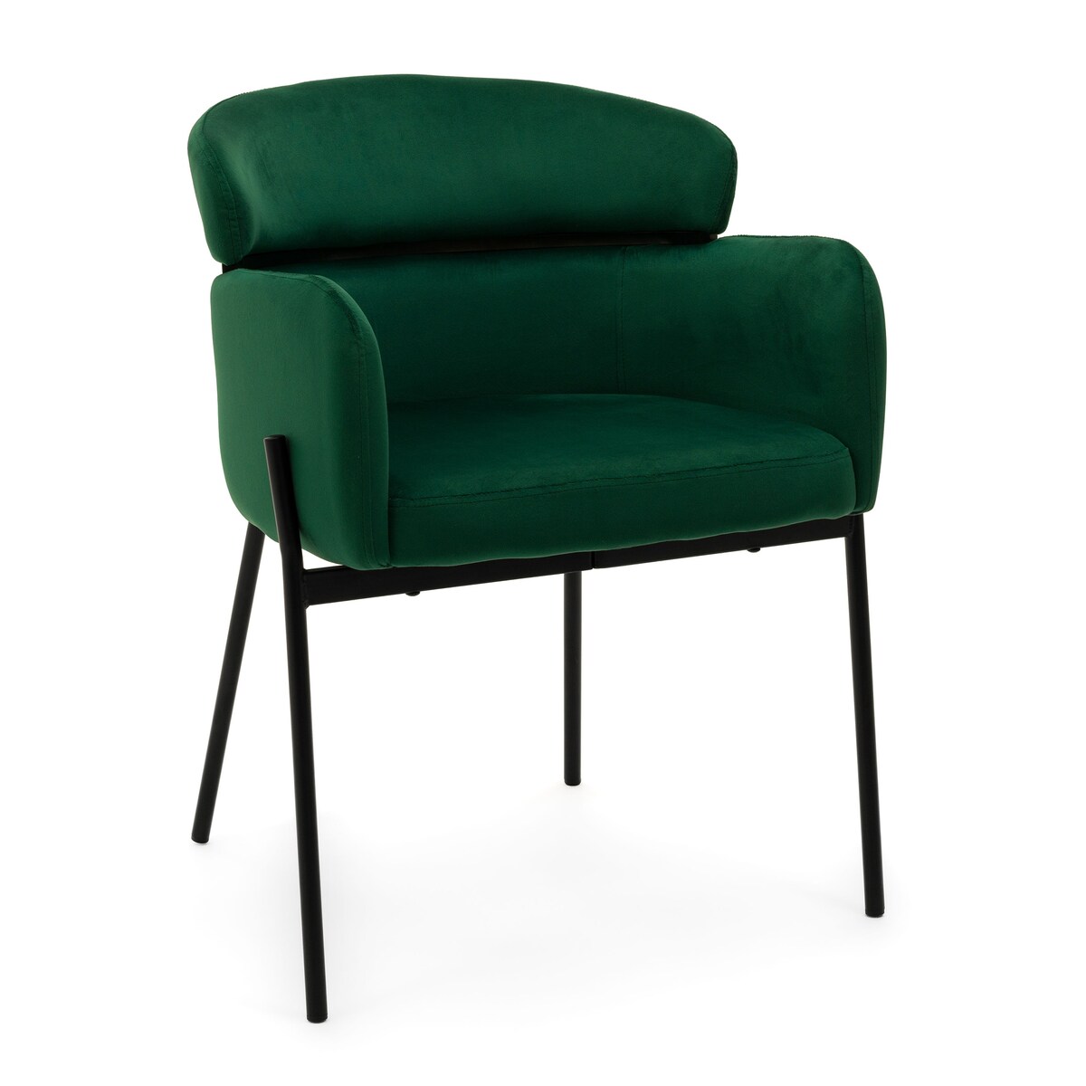 Krzesło tapicerowane welurowe do salonu BOLZANO zielone