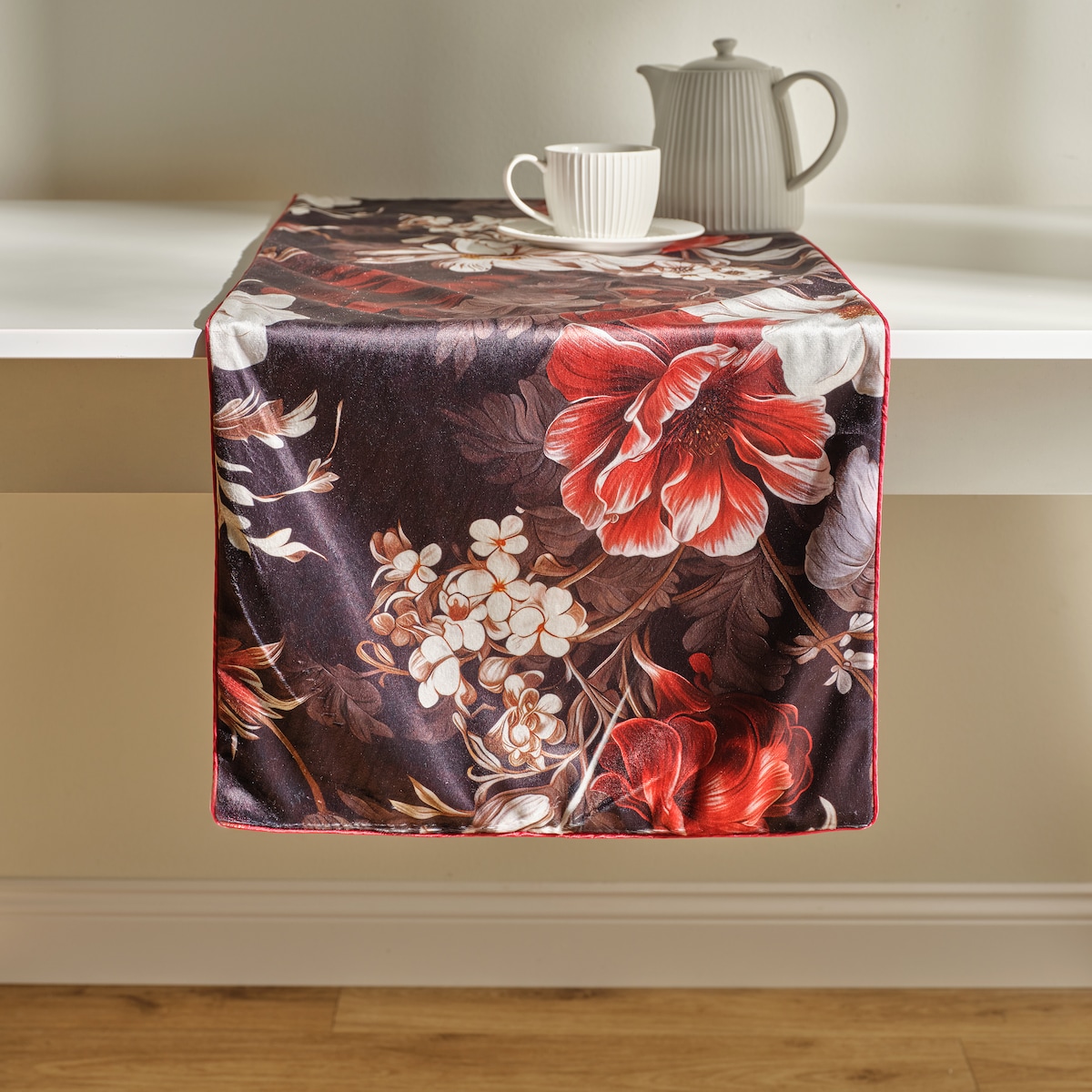 Bieżnik Drukowany Ribeira 40x180 cm z motywem kwiatowym