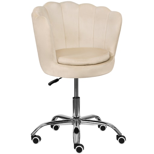 Fotel biurowy krzesło obrotowe muszelka regulowane welurowe