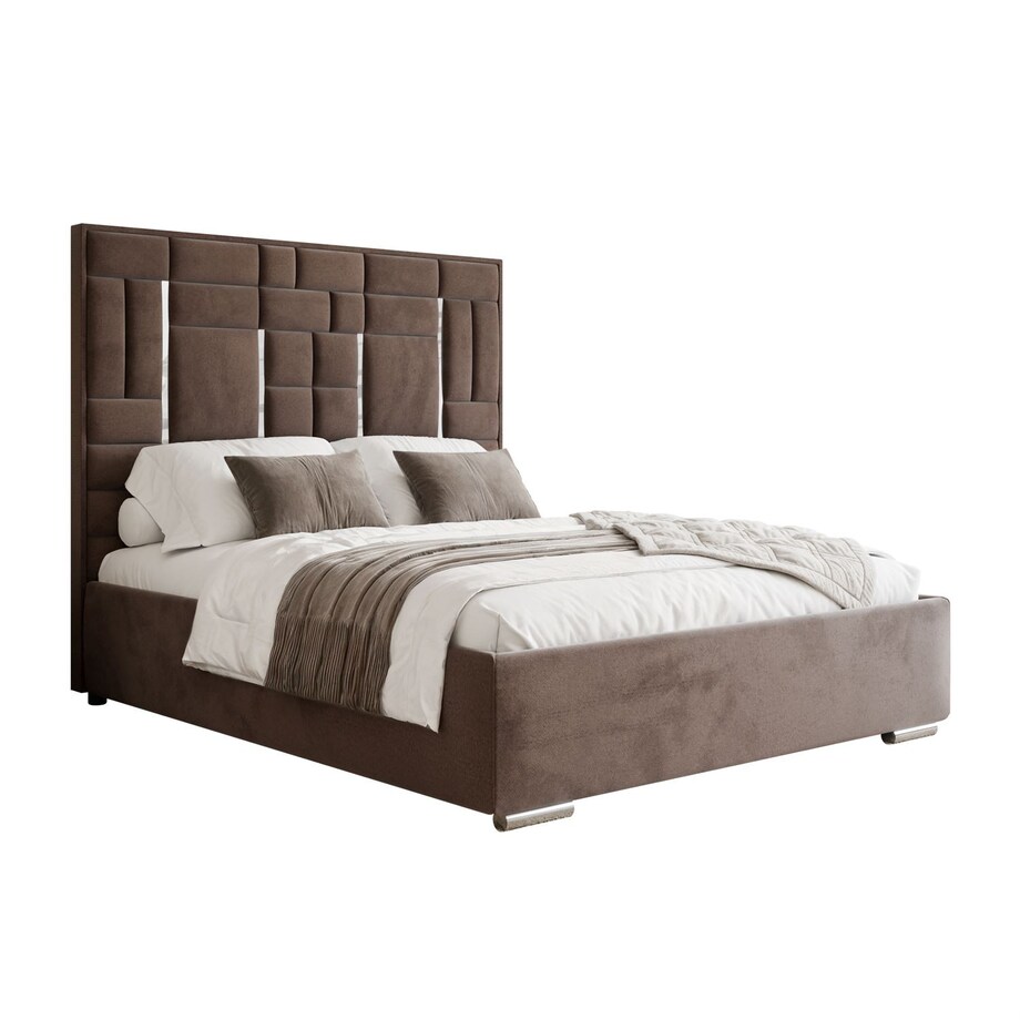 Łóżko tapicerowane BRIGITTE SILVER, pojemnik na pościel, s34