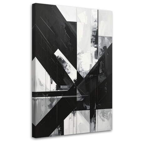 Obraz do salonu sypialni biura loftu, Czarno biała abstrakcja