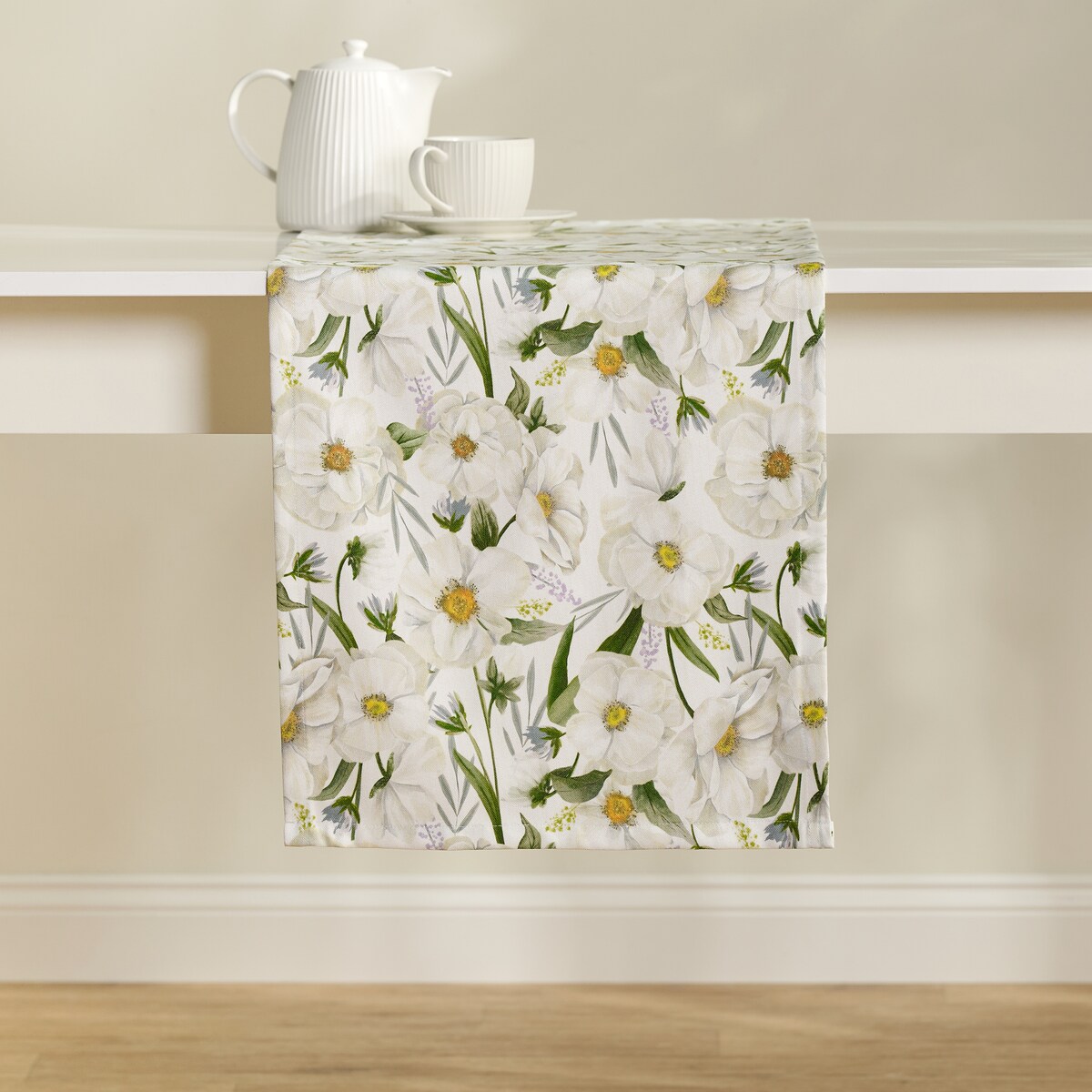 Bieżnik z nadrukiem Emeris 40x180 cm z motywem kwiatowym