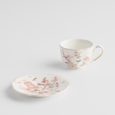 Filiżanka Ze Spodkiem Botania z motywem roślinnym